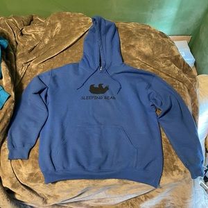 Blue sleeping bear hoodie, size large